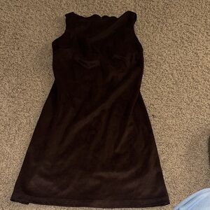 Elegant Sleeveless Brown Dress